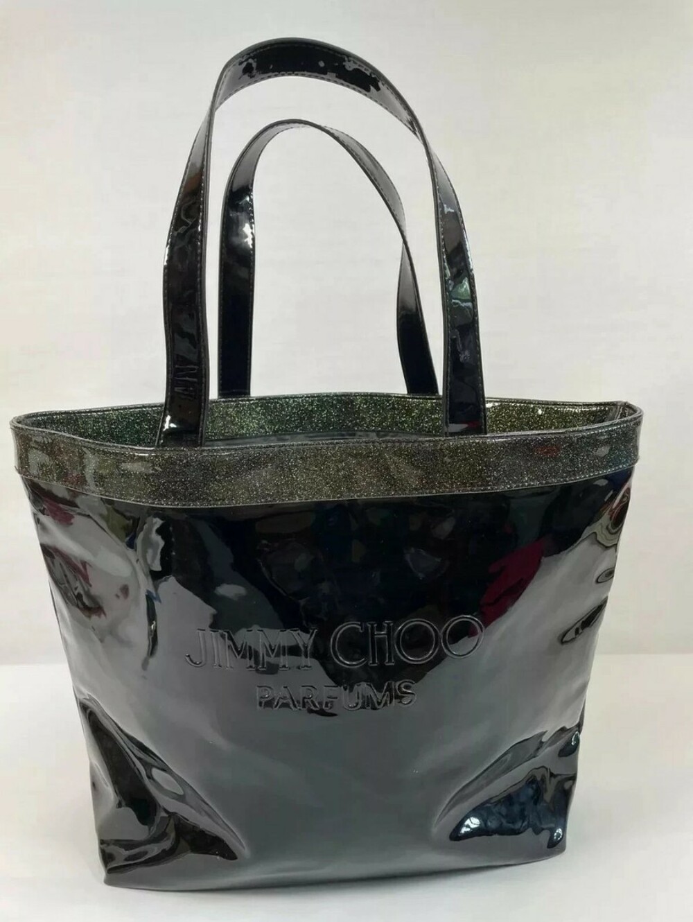 Jimmy Choo Parfums Black Patent Leather Tote Shoulder Bag Limited Edition